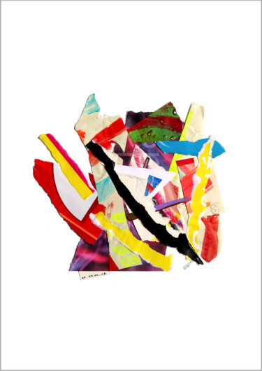 Collages titled "Collage flottant ab…" by Nathalie Cuvelier Abstraction(S), Original Artwork, Collages Mounted on Aluminium