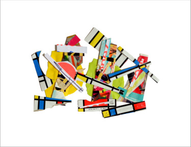 Collages titled "Stijl Alive!" by Nathalie Cuvelier Abstraction(S), Original Artwork, Collages Mounted on Aluminium