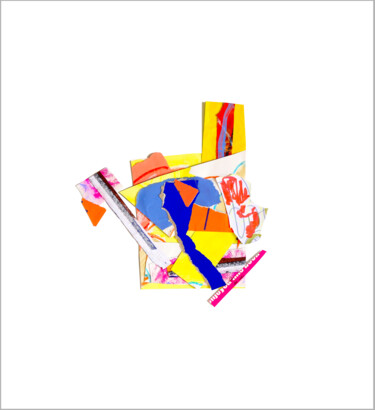 Коллажи под названием "Orange 3" - Nathalie Cuvelier Abstraction(S), Подлинное произведение искусства, Коллажи Установлен на…
