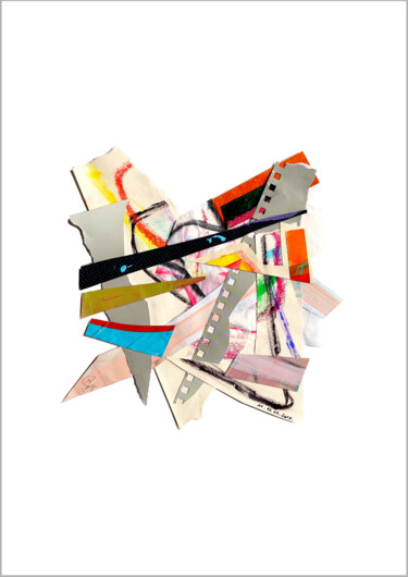 Colagens intitulada "COLLAge flottant ab…" por Nathalie Cuvelier Abstraction(S), Obras de arte originais, Colagens Montado e…