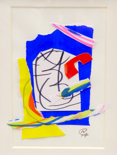 Collagen mit dem Titel "M2 - Collage flotta…" von Nathalie Cuvelier Abstraction(S), Original-Kunstwerk, Marker