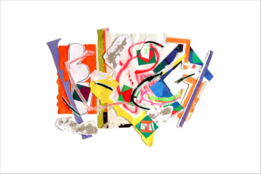 「Vas-y, Vasarely !」というタイトルのコラージュ Nathalie Cuvelier Abstraction(S)によって, オリジナルのアートワーク, コラージュ アルミニウムにマウント