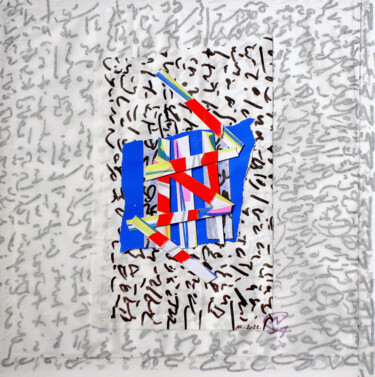 Collages titled "L'Envers du Nord 2" by Nathalie Cuvelier Abstraction(S), Original Artwork, Collages Mounted on Cardboard
