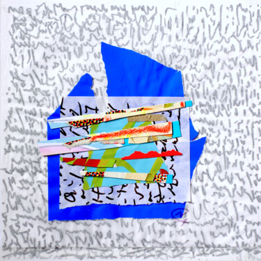 Collages titled "L'Envers du Nord 6" by Nathalie Cuvelier Abstraction(S), Original Artwork, Collages Mounted on Cardboard