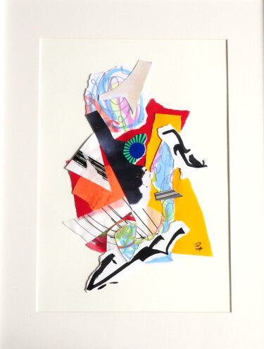 Collagen mit dem Titel "Free Jazz 4" von Nathalie Cuvelier Abstraction(S), Original-Kunstwerk, Collagen