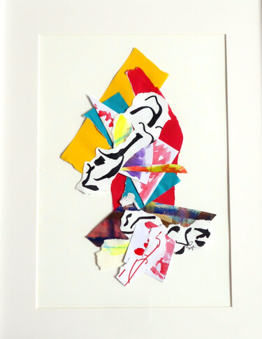 Κολάζ με τίτλο "Free Jazz 5" από Nathalie Cuvelier Abstraction(S), Αυθεντικά έργα τέχνης, Κολάζ