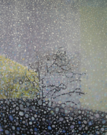 Peinture intitulée "La Neige" par Desrondaux, Œuvre d'art originale, Acrylique