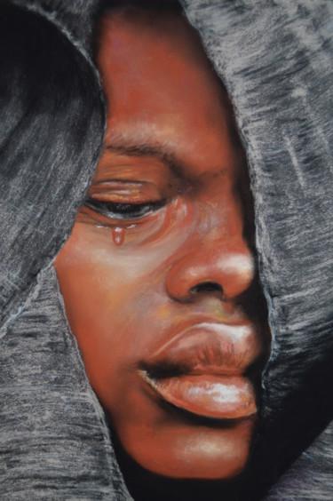 Schilderij getiteld "La tristesse" door Nathalie Durand (Ndpastelart), Origineel Kunstwerk, Pastel