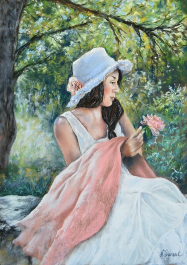 Painting titled "Delicate" by Nathalie Durand (Ndpastelart), Original Artwork, Pastel