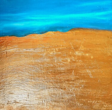 Painting titled "Dubaï Dune" by Nathalie Fernandes (Natys), Original Artwork, Acrylic Mounted on Wood Stretcher frame
