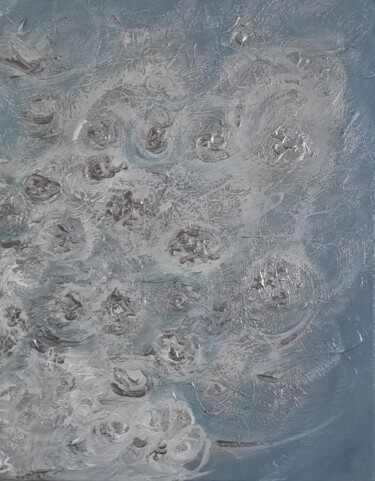Malerei mit dem Titel "El Flora Rose blanc…" von Nathalie Fernandes (Natys), Original-Kunstwerk, Acryl Auf Keilrahmen aus Ho…