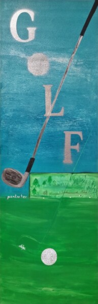 Schilderij getiteld "Golf de Pontarlier" door Nathalie Fernandes (Natys), Origineel Kunstwerk, Acryl