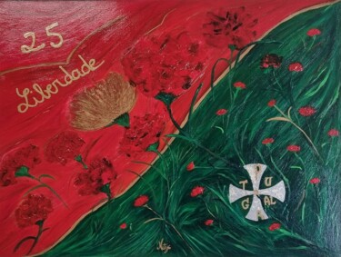 Painting titled "Portugal 50 ans Les…" by Nathalie Fernandes (Natys), Original Artwork, Acrylic Mounted on Wood Stretcher fr…