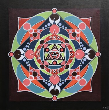 Peinture intitulée "mandala "Look insid…" par Natalia Rigatto, Œuvre d'art originale, Acrylique