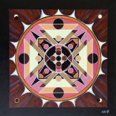 Malerei mit dem Titel "Mandala "Eclipse"" von Natalia Rigatto, Original-Kunstwerk, Acryl