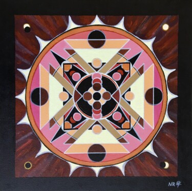 Painting titled "Mandala "Eclipse"" by Natalia Rigatto, Original Artwork, Acrylic