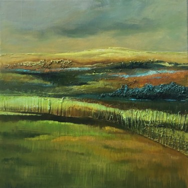 Painting titled "Connemara" by Nathalie Fouladoux, Original Artwork, Acrylic Mounted on Wood Stretcher frame