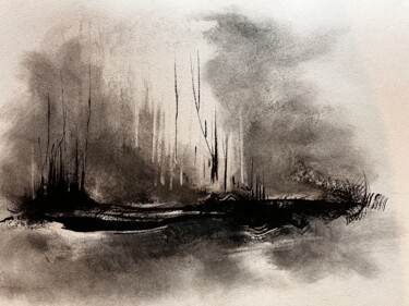 Drawing titled "Série terre d'accue…" by Nathalie Fouladoux, Original Artwork, Charcoal