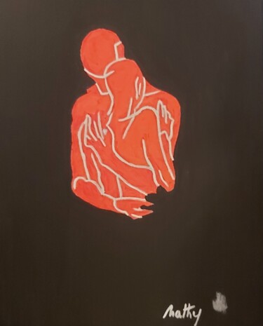 Painting titled "Les amants" by Nathy ... (Nathy), Original Artwork, Acrylic