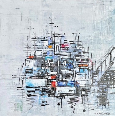 Картина под названием "petit port blanc" - Nathalie Grange, Подлинное произведение искусства, Акрил Установлен на Деревянная…