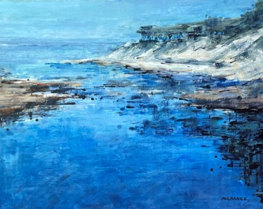 Картина под названием "vue sur mer 1" - Nathalie Grange, Подлинное произведение искусства, Акрил Установлен на Деревянная ра…