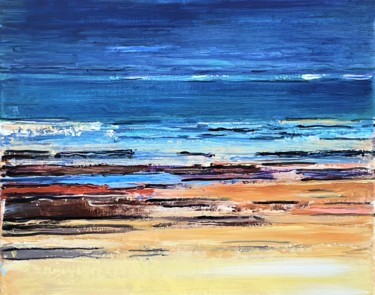Peinture intitulée "mer et sable 1" par Nathalie Grange, Œuvre d'art originale, Acrylique Monté sur Châssis en bois
