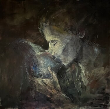 Schilderij getiteld "Embrasse moi" door Nathalie Grange, Origineel Kunstwerk, Acryl