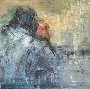 Malerei mit dem Titel "embrasse moi 2" von Nathalie Grange, Original-Kunstwerk, Acryl