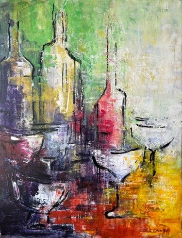 Картина под названием "lumière 1" - Nathalie Grange, Подлинное произведение искусства, Акрил Установлен на Деревянная рама д…