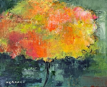 Картина под названием "mon abricotier 1" - Nathalie Grange, Подлинное произведение искусства, Акрил Установлен на Деревянная…