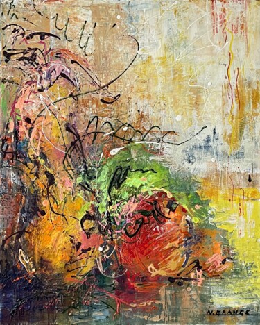 Картина под названием "la nature abstraite" - Nathalie Grange, Подлинное произведение искусства, Акрил Установлен на Деревян…