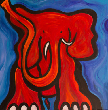 Painting titled "Jumbo" by Nathalie Gribinski, Original Artwork, Acrylic Mounted on Wood Stretcher frame