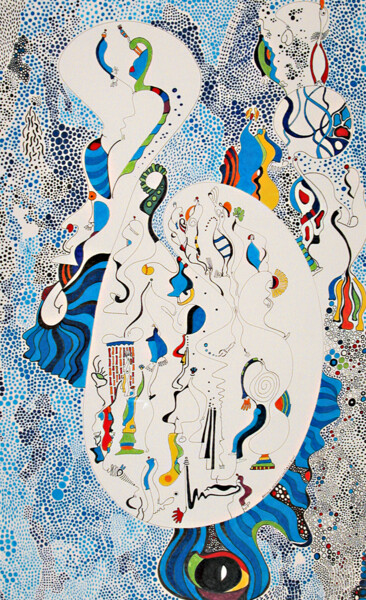 Pintura intitulada "Bubble Dance" por Nathalie Gribinski, Obras de arte originais, Óleo