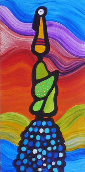 Painting titled "Russian Doll" by Nathalie Gribinski, Original Artwork, Acrylic Mounted on Wood Stretcher frame