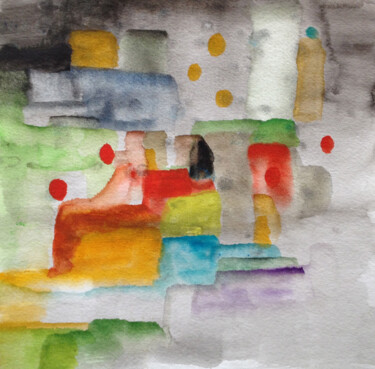 Painting titled "At the Therapeut" by Nathalie Gribinski, Original Artwork, Watercolor