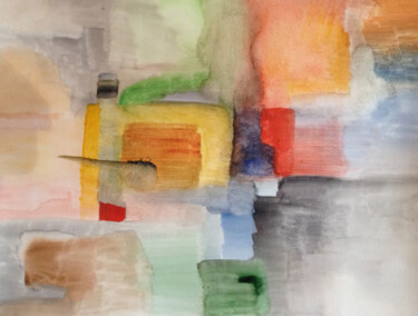 Painting titled "Regrouping" by Nathalie Gribinski, Original Artwork, Watercolor