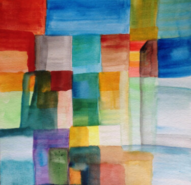 Painting titled "Traffic" by Nathalie Gribinski, Original Artwork, Watercolor