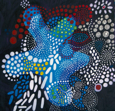 Malerei mit dem Titel "The Rabbit Starfish" von Nathalie Gribinski, Original-Kunstwerk, Marker Auf Keilrahmen aus Holz monti…