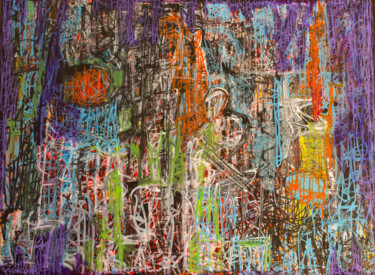 Картина под названием "Signals" - Nathalie Gribinski, Подлинное произведение искусства, Маркер Установлен на Деревянная рама…