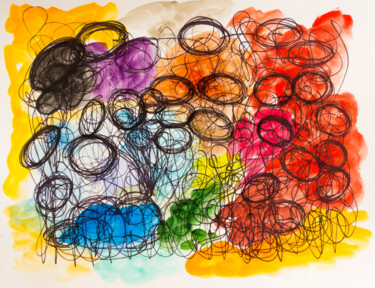 Malerei mit dem Titel "Color Feast" von Nathalie Gribinski, Original-Kunstwerk, Acryl