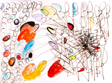 绘画 标题为“Electric Scream” 由Nathalie Gribinski, 原创艺术品, 丙烯