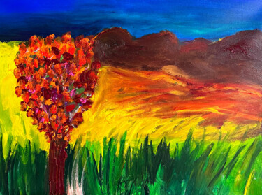 Pintura titulada "An Orange Tree" por Nathalie Gribinski, Obra de arte original, Acrílico Montado en Bastidor de camilla de…