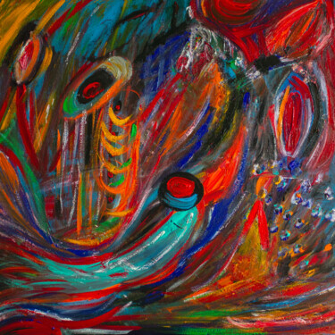 Malerei mit dem Titel "Wave of Joy" von Nathalie Gribinski, Original-Kunstwerk, Acryl Auf Keilrahmen aus Holz montiert