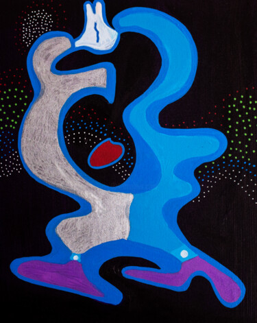 Pintura titulada "Dance Under the Sta…" por Nathalie Gribinski, Obra de arte original, Oleo Montado en Bastidor de camilla d…