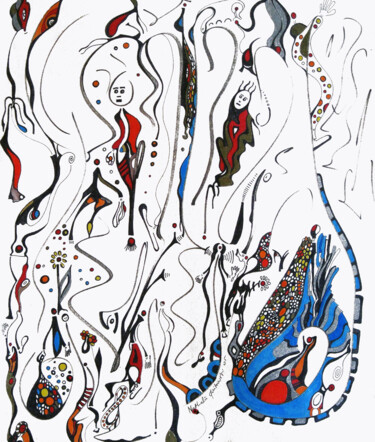 Pintura intitulada "Gremlins" por Nathalie Gribinski, Obras de arte originais, Óleo