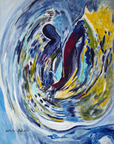 Painting titled "Dance of the Swan" by Nathalie Gribinski, Original Artwork, Acrylic
