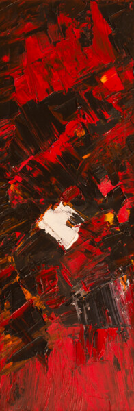 Pintura titulada "Red Tunnel" por Nathalie Gribinski, Obra de arte original, Acrílico Montado en Bastidor de camilla de made…