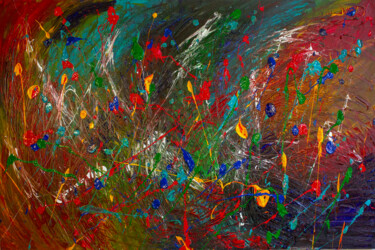 Картина под названием "Celebration" - Nathalie Gribinski, Подлинное произведение искусства, Акрил Установлен на Деревянная р…