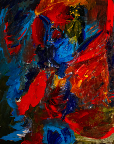 Картина под названием "The Wings of Fear" - Nathalie Gribinski, Подлинное произведение искусства, Акрил Установлен на Деревя…