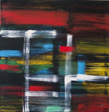 Malarstwo zatytułowany „White Squares” autorstwa Nathalie Gribinski, Oryginalna praca, Akryl Zamontowany na Drewniana rama n…